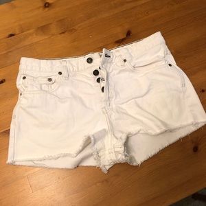 Free People White Button Fly Short Shorts 31